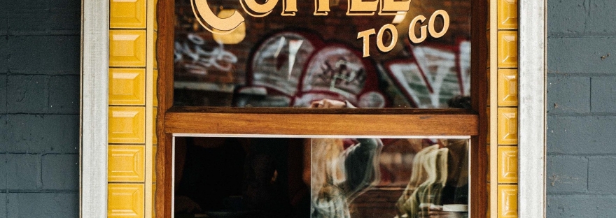 To-go window at a coffee shop